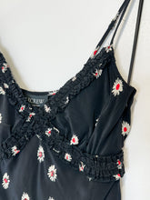 Load image into Gallery viewer, Floral Embellished Ruffle-Trim Midi Slip Dress (NWT, orig. $198)

