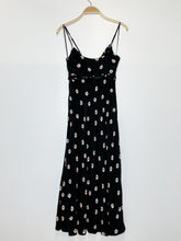 Load image into Gallery viewer, Floral Embellished Ruffle-Trim Midi Slip Dress (NWT, orig. $198)
