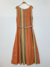 Load image into Gallery viewer, Striped Cotton Sleeveless Maxi Dress with Tie Belt
