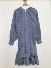Load image into Gallery viewer, Gingham Long Sleeve Ruffled Midi Dress
