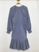 Load image into Gallery viewer, Gingham Long Sleeve Ruffled Midi Dress
