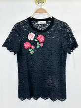 Load image into Gallery viewer, Lace Tee with Embroidered Roses (orig. $367)
