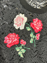 Load image into Gallery viewer, Lace Tee with Embroidered Roses (orig. $367)
