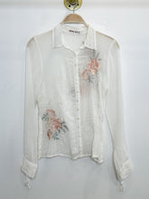 Load image into Gallery viewer, Silk Floral Embroidered Long Sleeve Button Up Shirt
