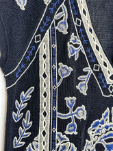 Load image into Gallery viewer, Cotton Cap Sleeve V-Neck Sweater with Floral Embroidery
