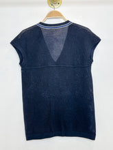 Load image into Gallery viewer, Cotton Cap Sleeve V-Neck Sweater with Floral Embroidery
