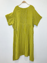 Load image into Gallery viewer, Plaid Cotton Short Sleeve Midi Dress

