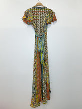 Load image into Gallery viewer, Multi Floral Print Short Sleeve Wrap Maxi Dress (NWT)
