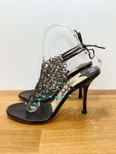 Load image into Gallery viewer, Beaded Chain Mail Stiletto Sandals
