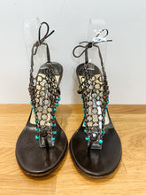 Load image into Gallery viewer, Beaded Chain Mail Stiletto Sandals
