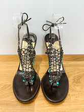 Load image into Gallery viewer, Beaded Chain Mail Stiletto Sandals

