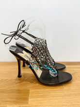 Load image into Gallery viewer, Beaded Chain Mail Stiletto Sandals
