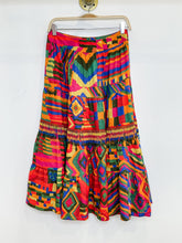 Load image into Gallery viewer, Summer Patches Midi Skirt with Beaded Trim (NWT, orig. $250)
