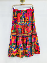 Load image into Gallery viewer, Summer Patches Midi Skirt with Beaded Trim (NWT, orig. $250)
