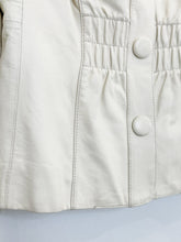 Load image into Gallery viewer, Leather Peplum Button Front Jacket
