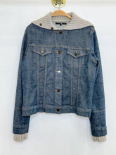 Load image into Gallery viewer, Denim Jacket with Sweater Collar + Cuffs
