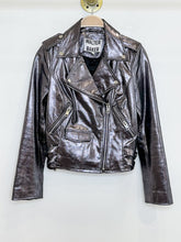 Load image into Gallery viewer, Metallic Leather Moto Jacket
