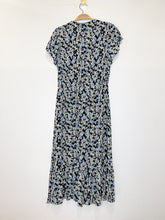 Load image into Gallery viewer, Floral Short Sleeve Half Button Midi Dress with Drawstring Waist
