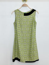 Load image into Gallery viewer, Floral Sleeveless Shift Dress with Color Block Trim
