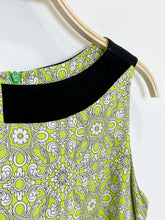 Load image into Gallery viewer, Floral Sleeveless Shift Dress with Color Block Trim

