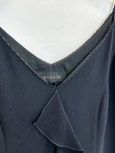 Load image into Gallery viewer, Silk Spaghetti Strap Sheath Dress with Front Ruffle + Beaded Neckline
