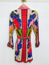 Load image into Gallery viewer, Surreal Scarf Sand Long Sleeve Mini Dress (NWT, orig. $248)
