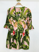 Load image into Gallery viewer, Banana Leaves V-Neck Puff Sleeve Mini Dress (orig. $220)
