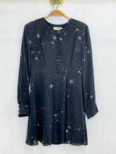 Load image into Gallery viewer, Star Motif Silk Long Sleeve Mini Dress
