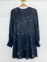 Load image into Gallery viewer, Star Motif Silk Long Sleeve Mini Dress
