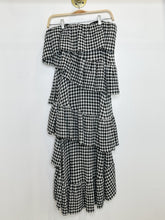 Load image into Gallery viewer, Gingham Strapless Tiered Midi Dress from Spring 2016 RTW (orig. $1175)
