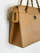 Load image into Gallery viewer, Coco Mark with CC Logo Chain Handle Small Lambskin Tote
