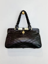 Load image into Gallery viewer, Chevron Caroline Leather Frame Bag with Braided Handles
