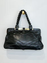 Load image into Gallery viewer, Chevron Caroline Leather Frame Bag with Braided Handles
