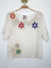 Load image into Gallery viewer, Nydia Applique Short Sleeve Lace Top (orig. $328)
