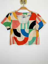 Load image into Gallery viewer, Frankie Abstract Print Short Sleeve Boxy Top (orig. $135)
