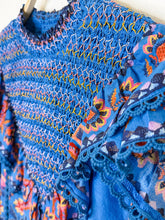 Load image into Gallery viewer, Lucy Floral Tapestry Smocked Long Sleeve Top (orig. $288)
