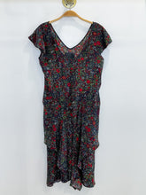 Load image into Gallery viewer, Floral Silk Flutter Sleeve Tiered Midi Dress
