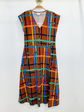 Load image into Gallery viewer, Plaid Cotton Cap Sleeve Midi Dress
