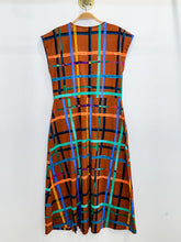 Load image into Gallery viewer, Plaid Cotton Cap Sleeve Midi Dress
