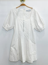 Load image into Gallery viewer, Linen Blend Puff Sleeve Zip Front Mini Dress (orig. $450)
