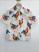Load image into Gallery viewer, Short Sleeve Rooster Print Button Up (orig. $118)
