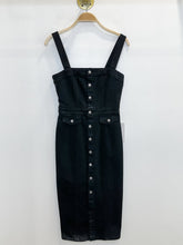 Load image into Gallery viewer, Denim Button Front Fitted Midi Dress (NWT, orig. $298)
