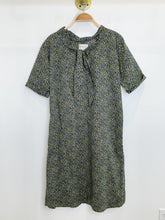 Load image into Gallery viewer, Cotton Short Sleeve Floral Tie Neck Dress (orig. ~$300)
