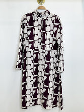 Load image into Gallery viewer, Long Sleeve Geometric Print Half Button Shirt Dress
