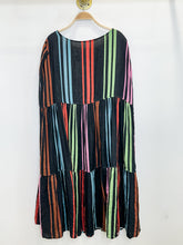 Load image into Gallery viewer, Striped Cotton Reversible Sleeveless Tiered Midi Dress
