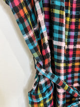 Load image into Gallery viewer, Plaid Cotton Cap Sleeve Midi Dress with Tie Belt
