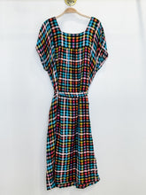Load image into Gallery viewer, Plaid Cotton Cap Sleeve Midi Dress with Tie Belt
