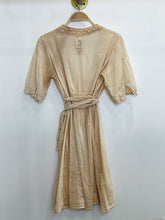 Load image into Gallery viewer, Cotton Short Sleeve Wrap Dress with Crocheted Collar
