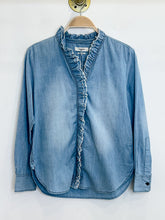 Load image into Gallery viewer, Long Sleeve Denim Ruffle Trimmed Lawendy Blouse (orig. $258)
