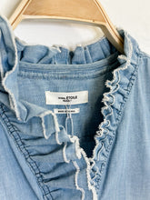 Load image into Gallery viewer, Long Sleeve Denim Ruffle Trimmed Lawendy Blouse (orig. $258)
